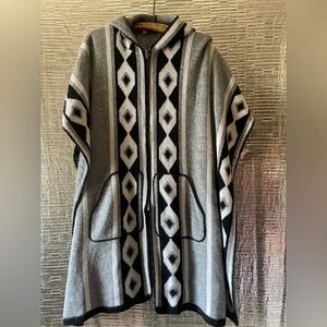 Vintage hooded blanket vest